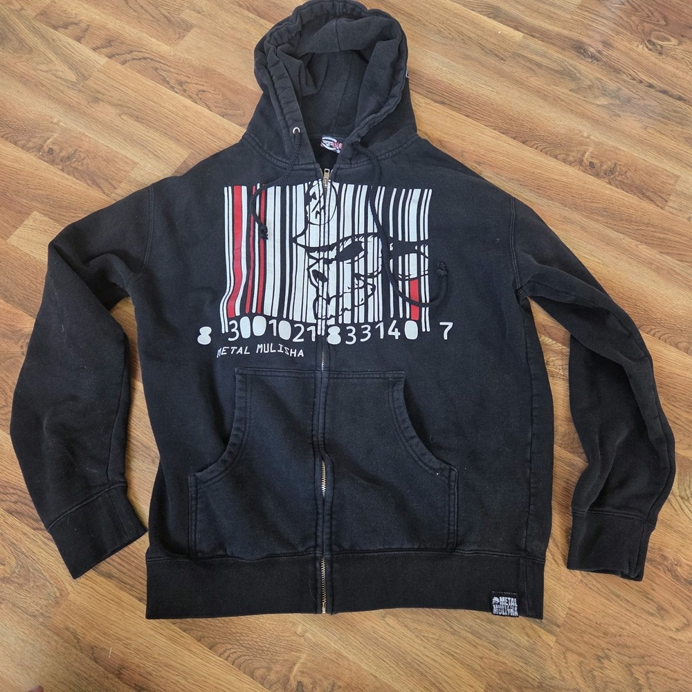 Metal Mulisha Hooded Y2k Zipup Hoodie Size Medium Metal Rock Music Grunge Medium